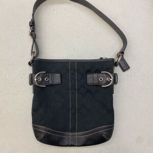 Vintage Coach Monogrammed Shoulder Handbag